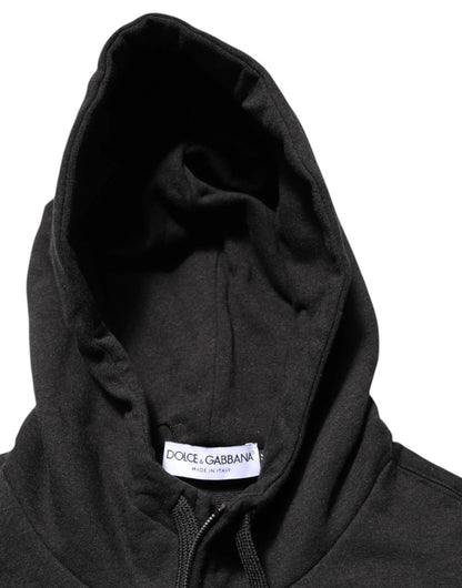Dolce & Gabbana Black Logo FullZip Hooded Sweatshirt Sweater by Dolce & Gabbana