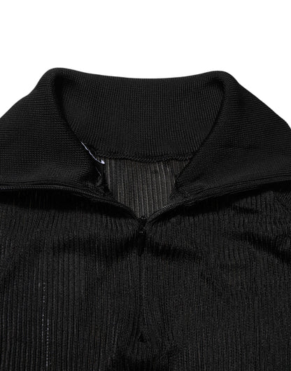 Dolce & Gabbana Black Viscose Turtle Neck Pullover Sweater