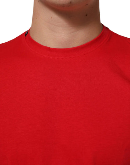 Dolce & Gabbana Red Goodluck 2023 Cotton Crew Neck T-shirt by Dolce & Gabbana