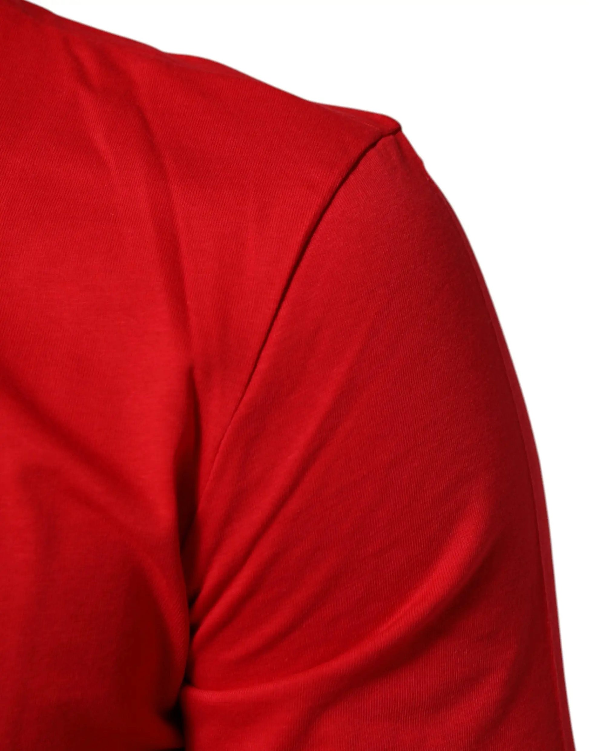 Dolce & Gabbana Red Goodluck 2023 Cotton Crew Neck T-shirt by Dolce & Gabbana