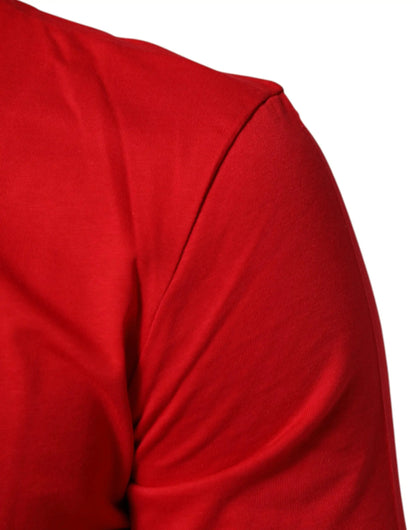 Dolce & Gabbana Red Goodluck 2023 Cotton Crew Neck T-shirt by Dolce & Gabbana