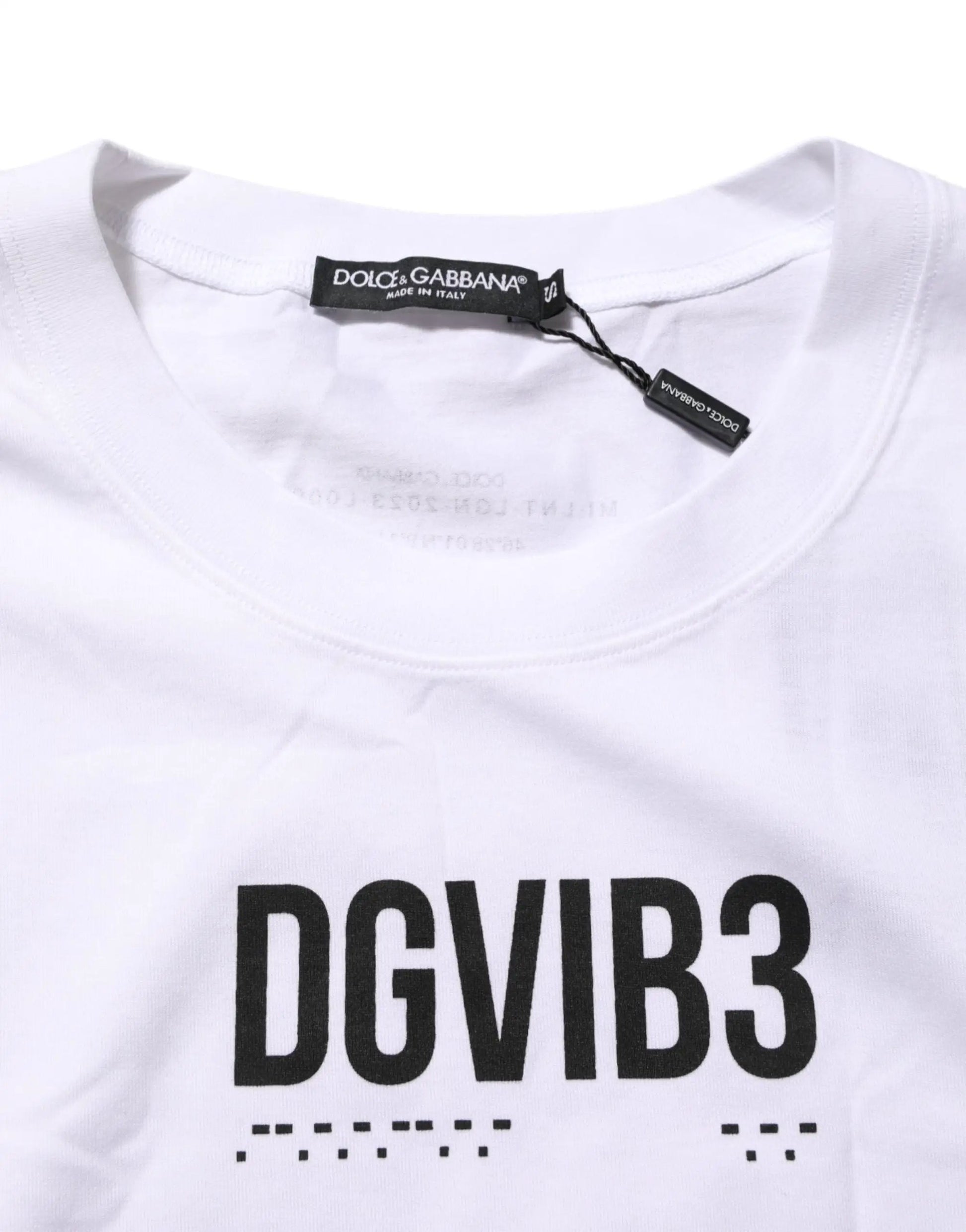Dolce & Gabbana White Cotton Sleeveless Printed Tank T-shirt by Dolce & Gabbana
