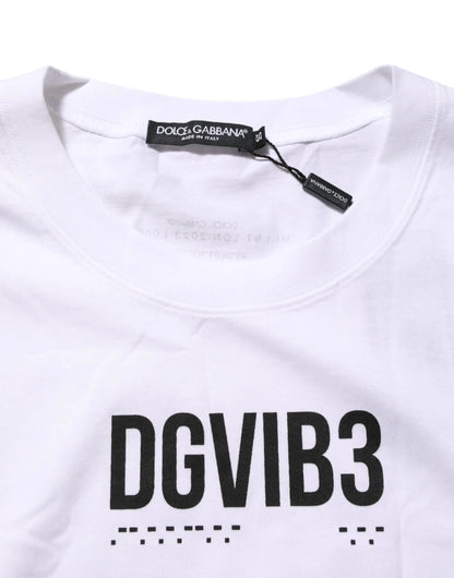 Dolce & Gabbana White Cotton Sleeveless Printed Tank T-shirt by Dolce & Gabbana