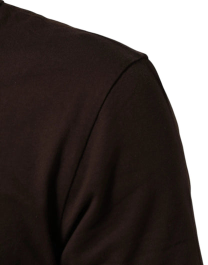 Dolce & Gabbana Brown Coin Laurel Print Men Crew Neck T-shirt by Dolce & Gabbana