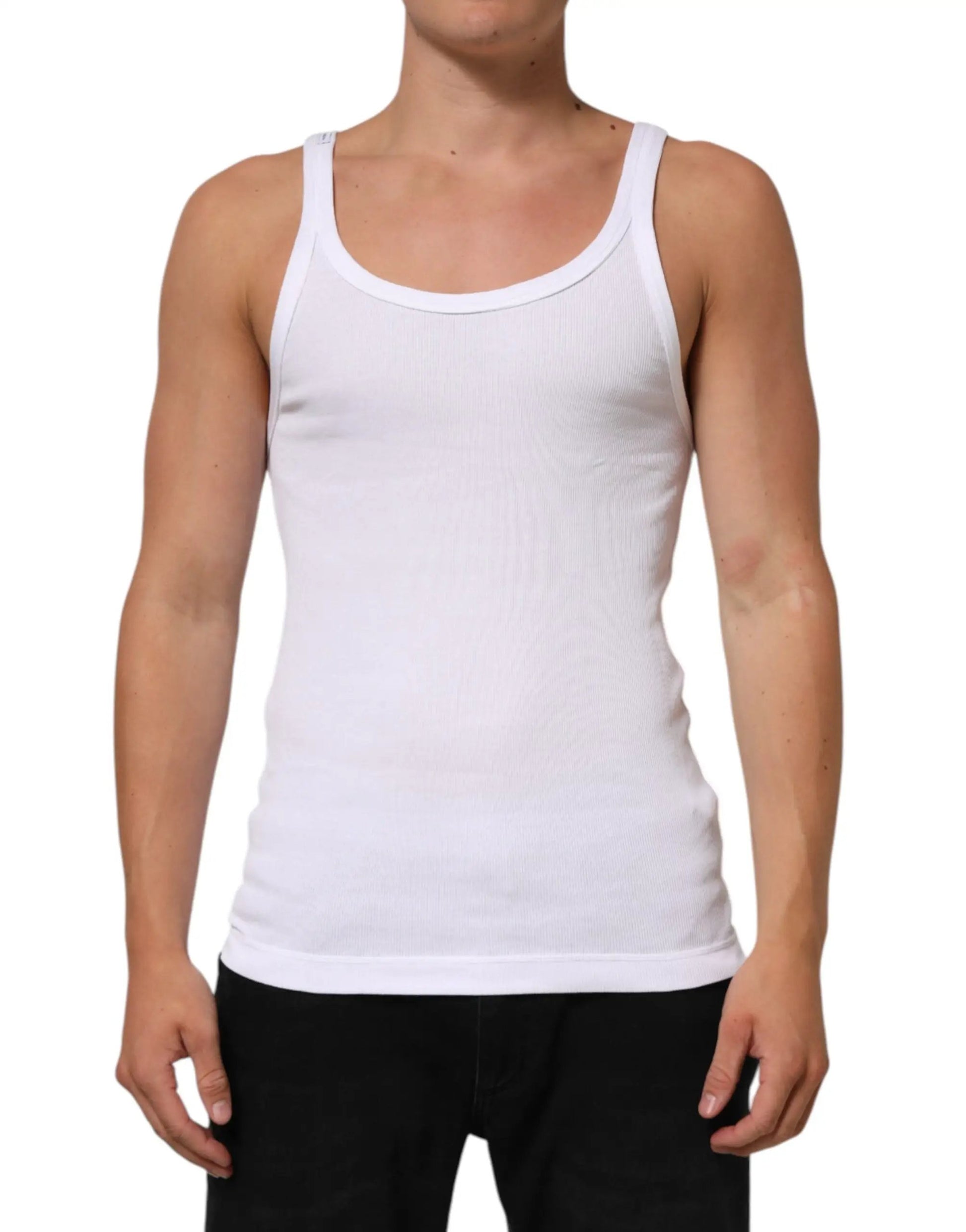 Dolce & Gabbana White Sleeveless Round Neck Tank Top T-shirt by Dolce & Gabbana