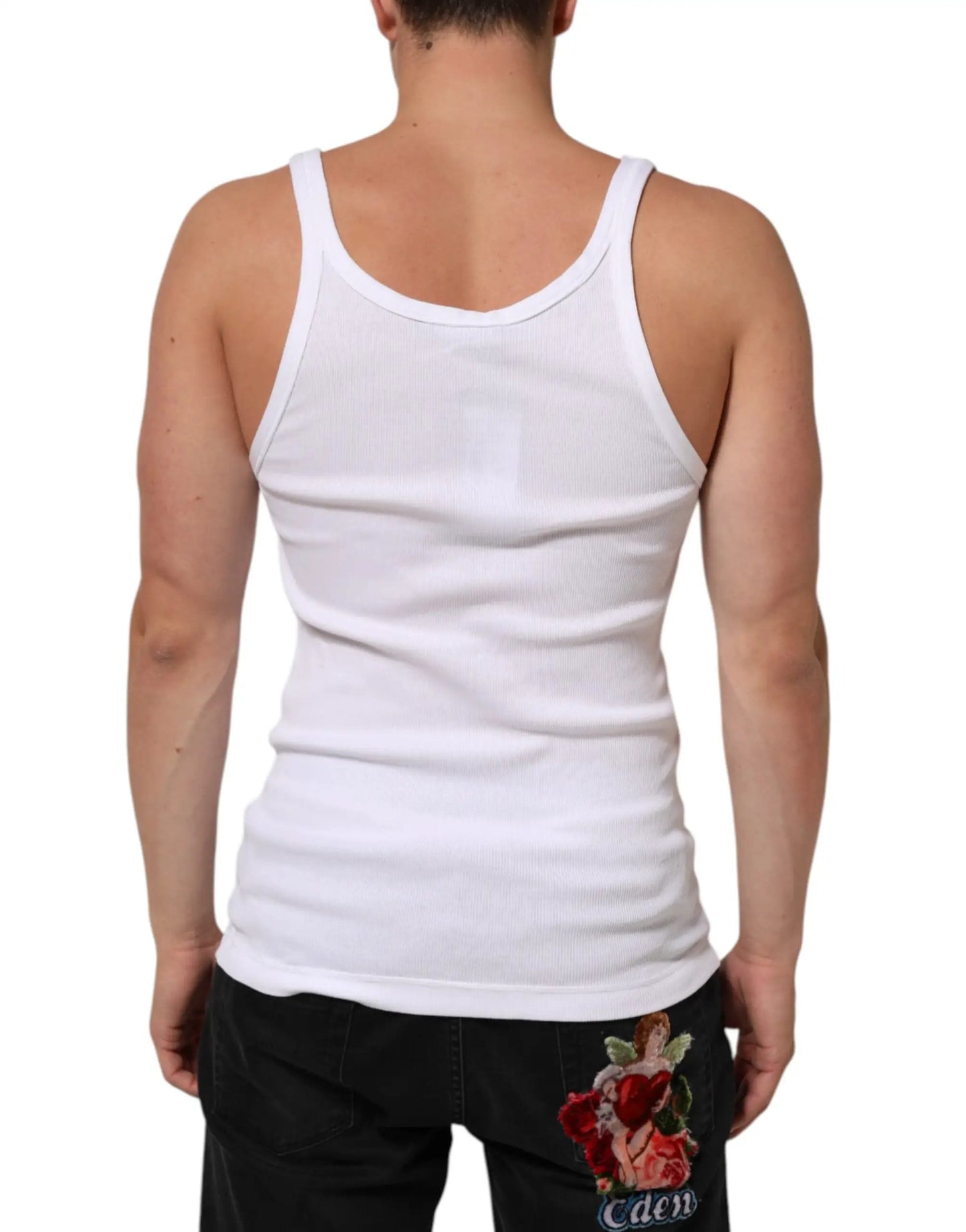 Dolce & Gabbana White Sleeveless Round Neck Tank Top T-shirt by Dolce & Gabbana