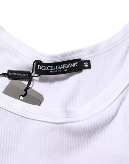 Dolce & Gabbana White Sleeveless Round Neck Tank Top T-shirt by Dolce & Gabbana