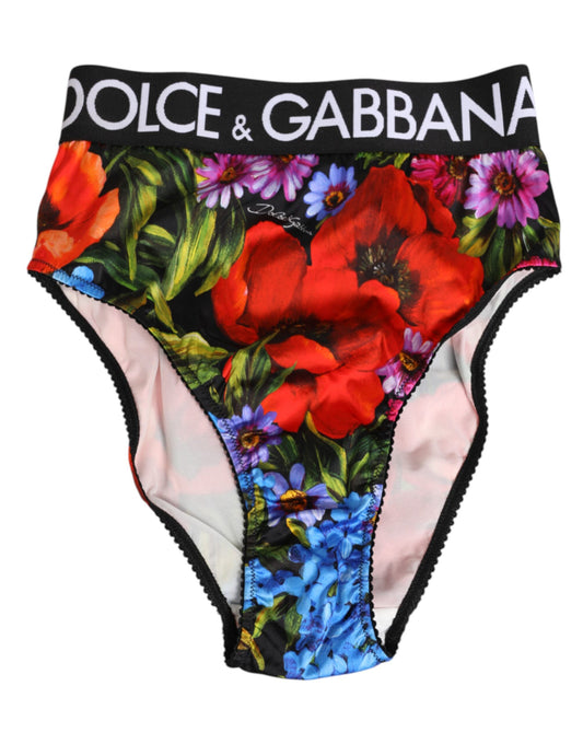 Culotte taille haute Dolce & Gabbana à imprimé floral en viscose multicolore – BIK1422#