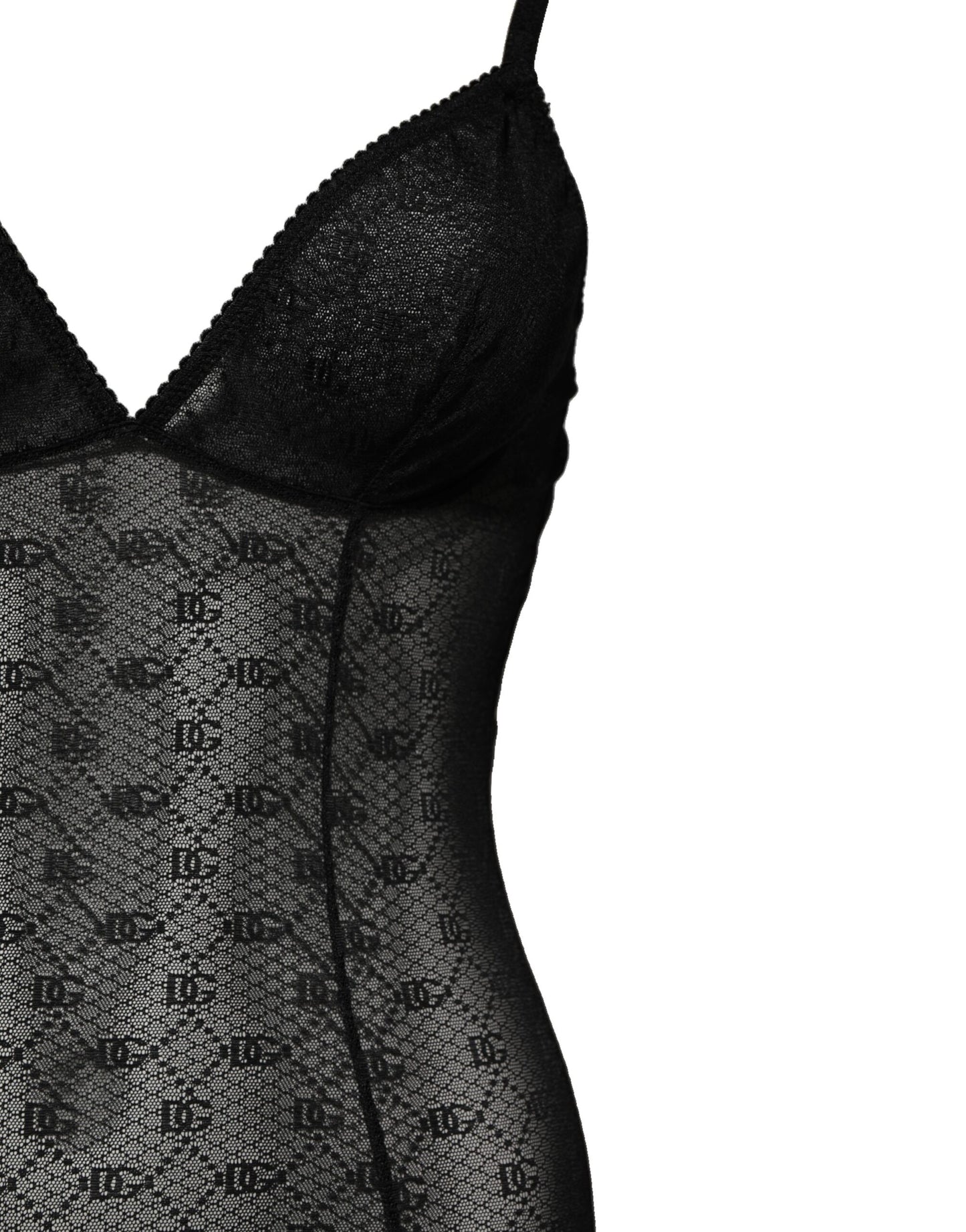 Dolce & Gabbana Black Nylon Stretch Bodysuit Lingerie Underwear
