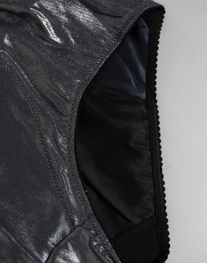 Dolce & Gabbana Gray Silk Stretch Slip Girdle Panty Underwear