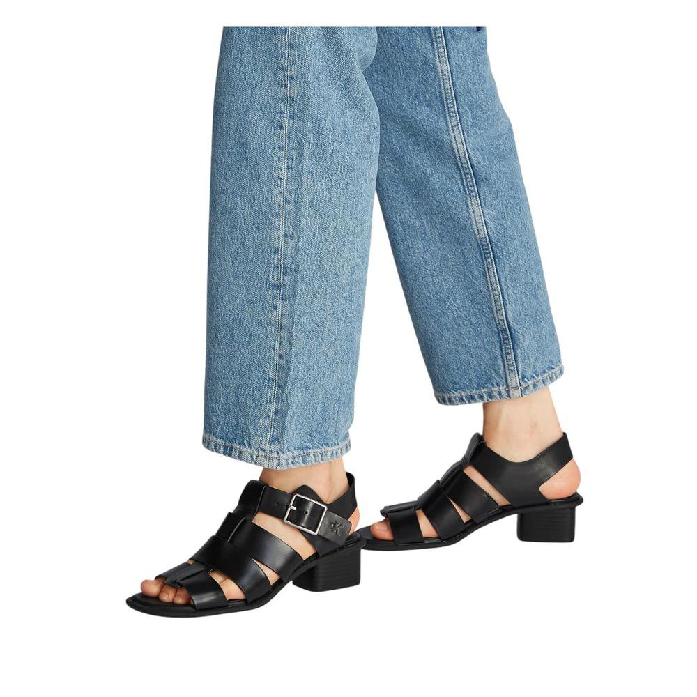 Calvin Klein Jeans Black Polyester Flat Sandals by Calvin Klein Jeans