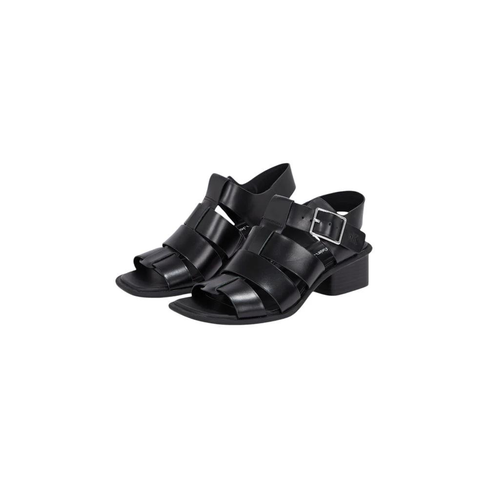 Calvin Klein Jeans Black Polyester Flat Sandals by Calvin Klein Jeans