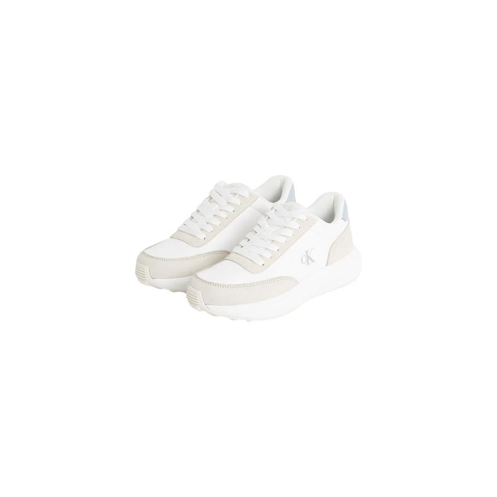 Calvin Klein Jeans Cream Leather Athletic Sneakers by Calvin Klein Jeans
