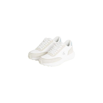 Calvin Klein Jeans Cream Leather Athletic Sneakers by Calvin Klein Jeans