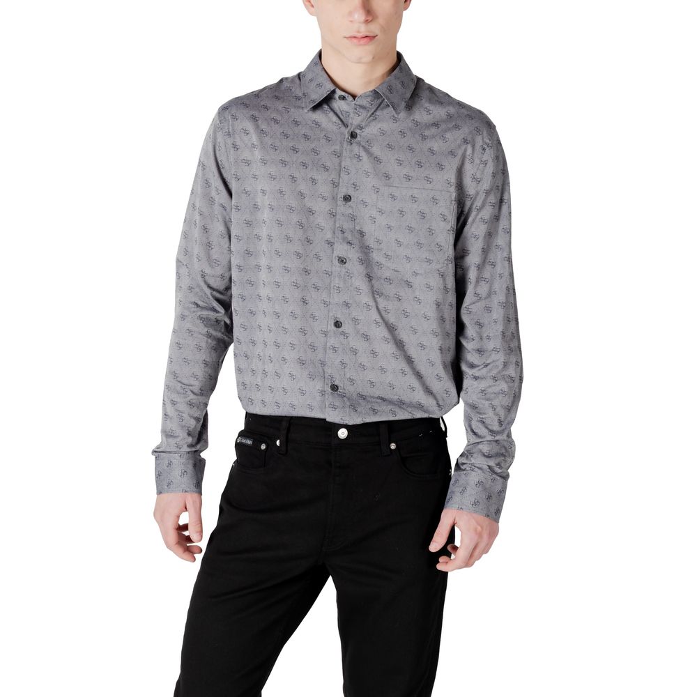 Guess Gray Cotton Dress Shirt