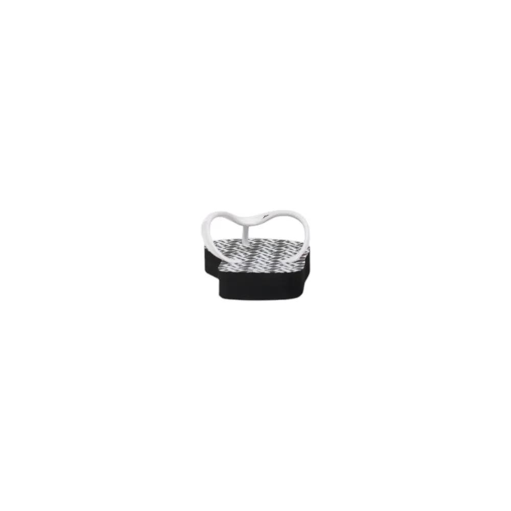 Armani Exchange Black And White Rubber Flip-Flop Sandals by Armani Exchange