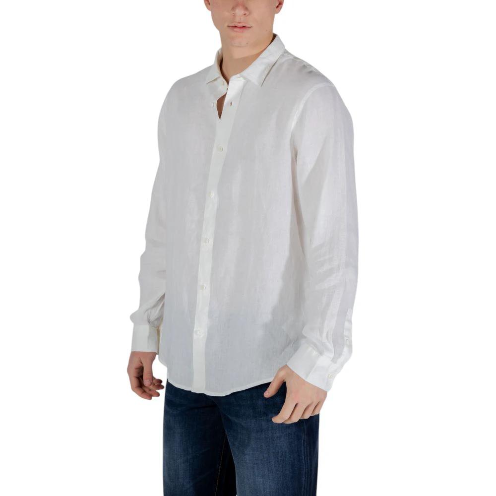 Armani Exchange White Linen Dress Shirt by Armani Exchange