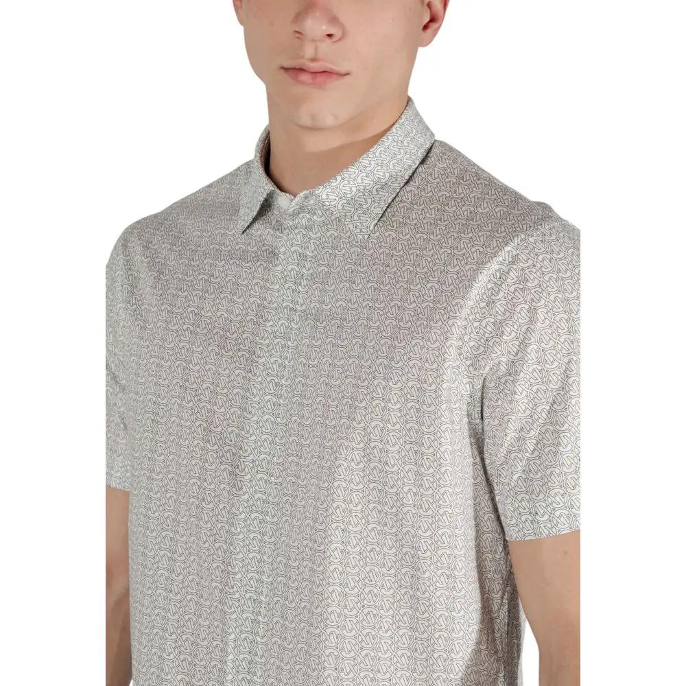 Armani Exchange Cream Cotton Shortsleeve Shirt by Armani Exchange