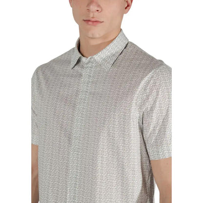 Armani Exchange Cream Cotton Shortsleeve Shirt by Armani Exchange