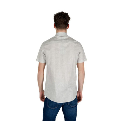 Armani Exchange Cream Cotton Shortsleeve Shirt by Armani Exchange