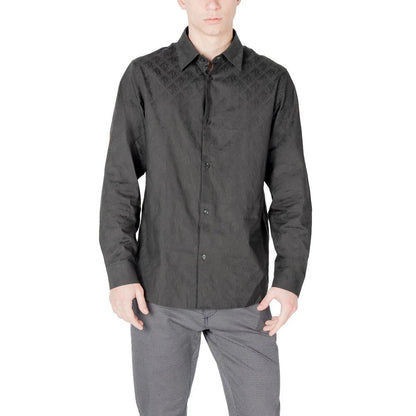 Armani Exchange Black Cotton Dress Shirt by Armani Exchange