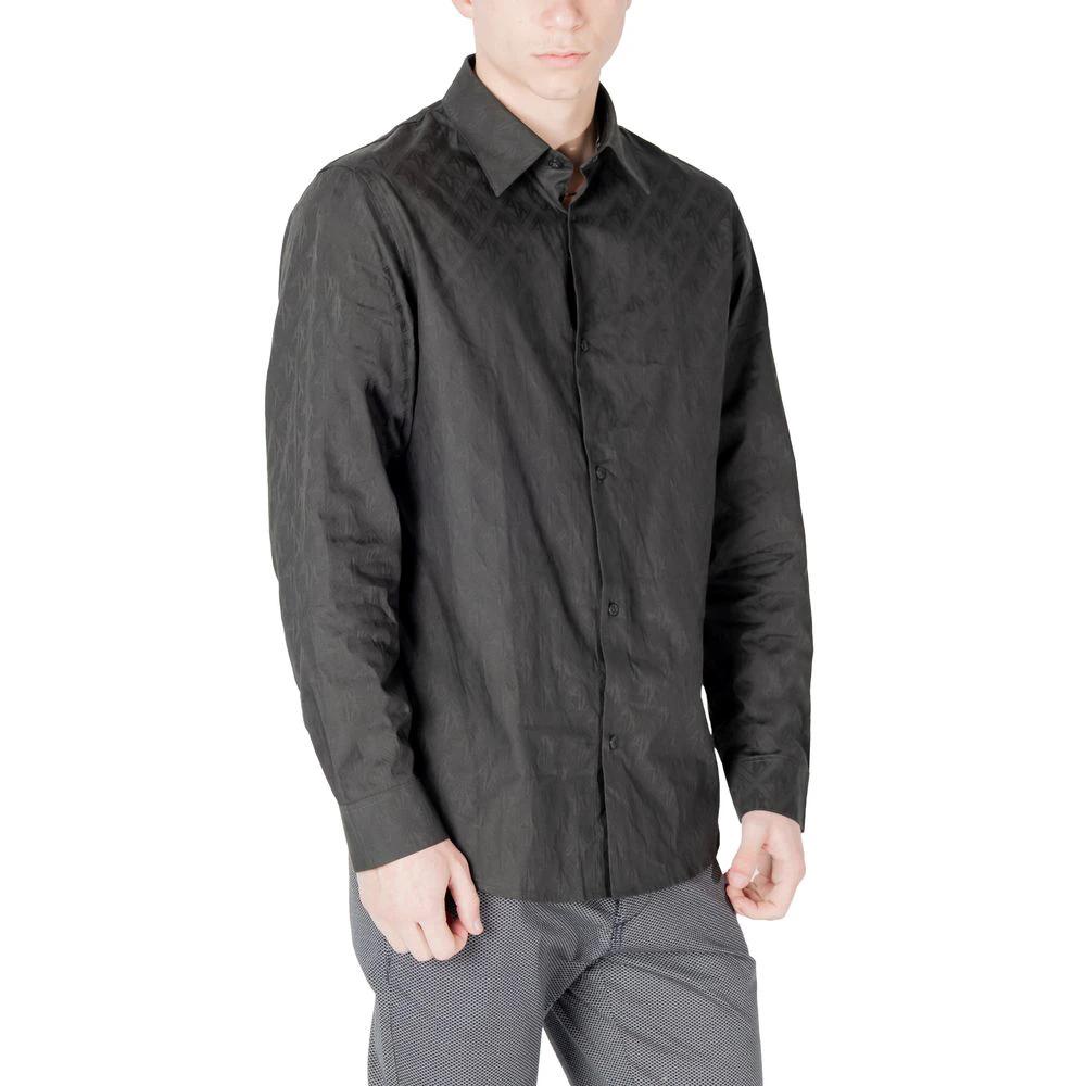 Armani Exchange Black Cotton Dress Shirt by Armani Exchange