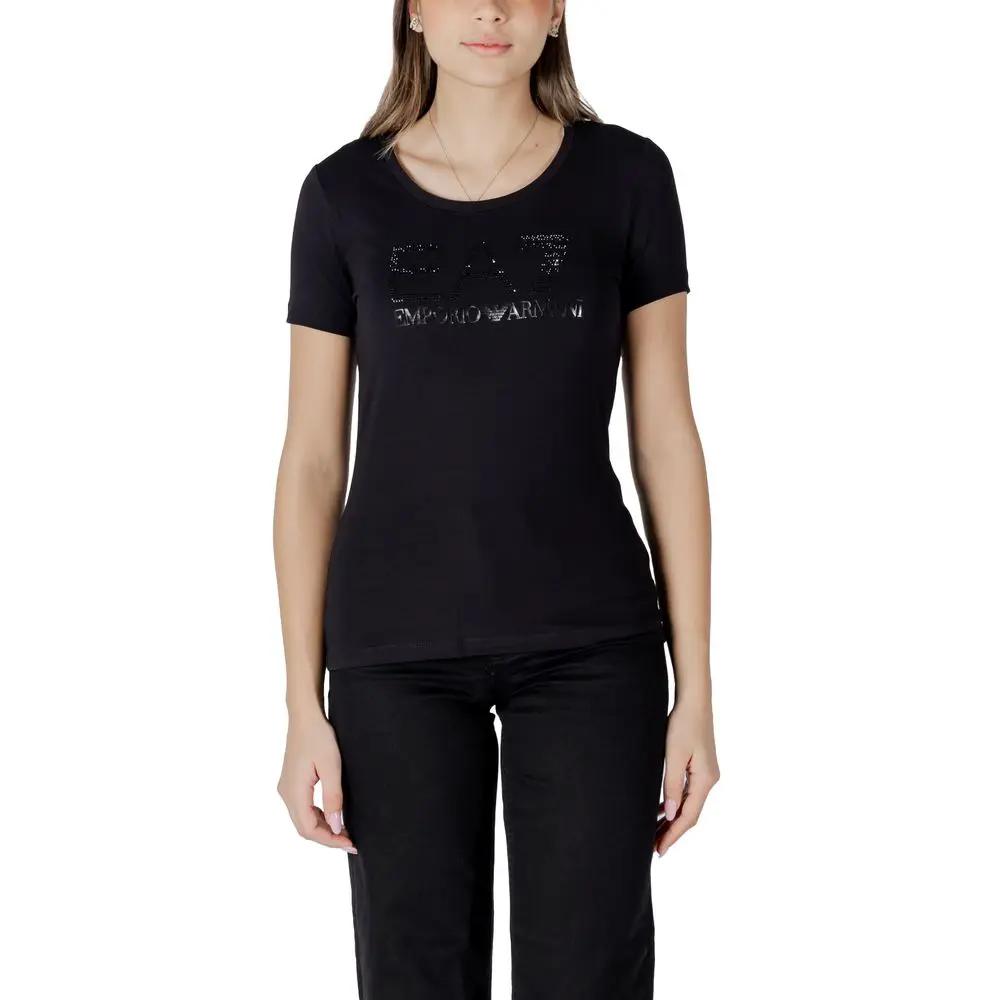EA7 Emporio Armani Black Cotton T-Shirt by EA7 Emporio Armani