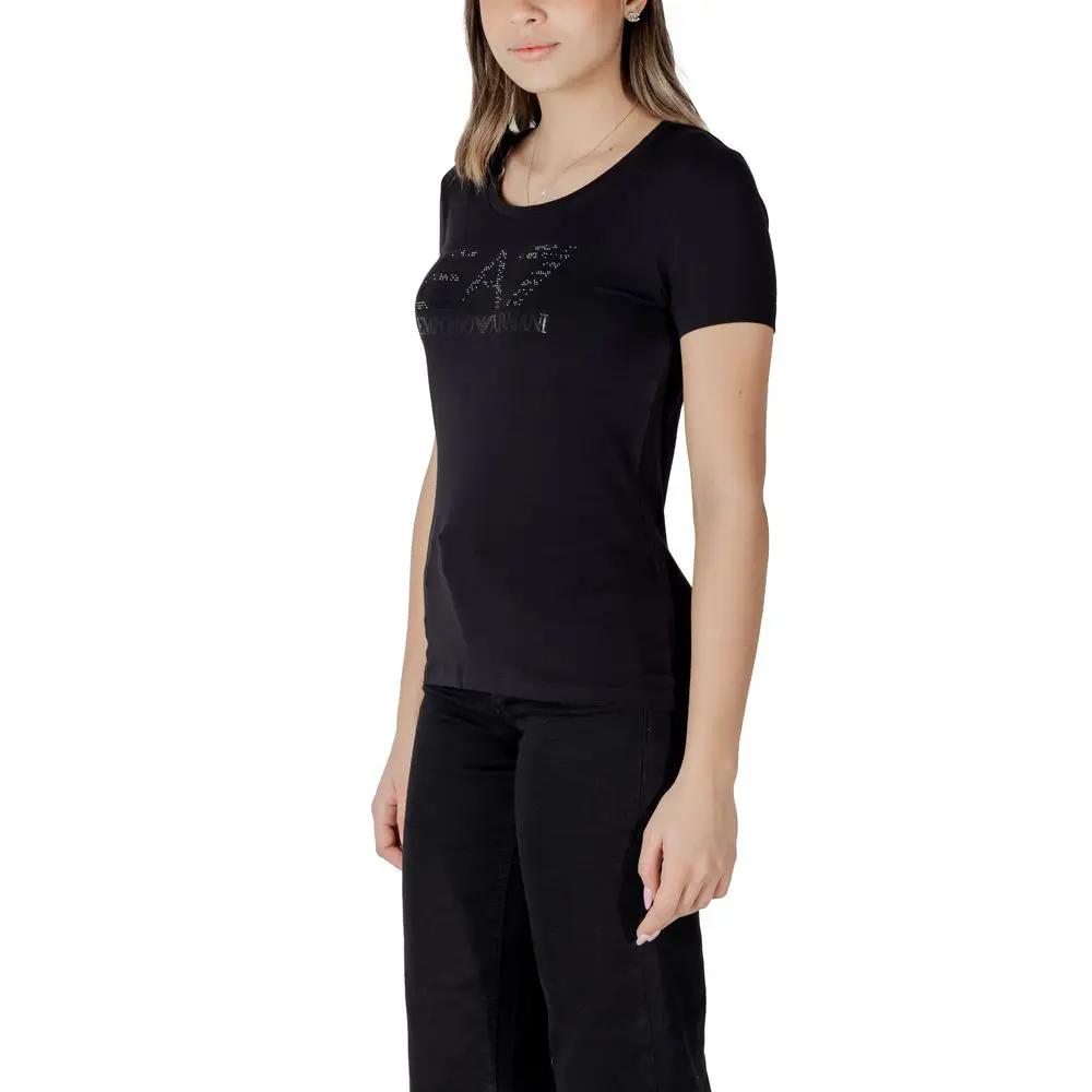 EA7 Emporio Armani Black Cotton T-Shirt by EA7 Emporio Armani