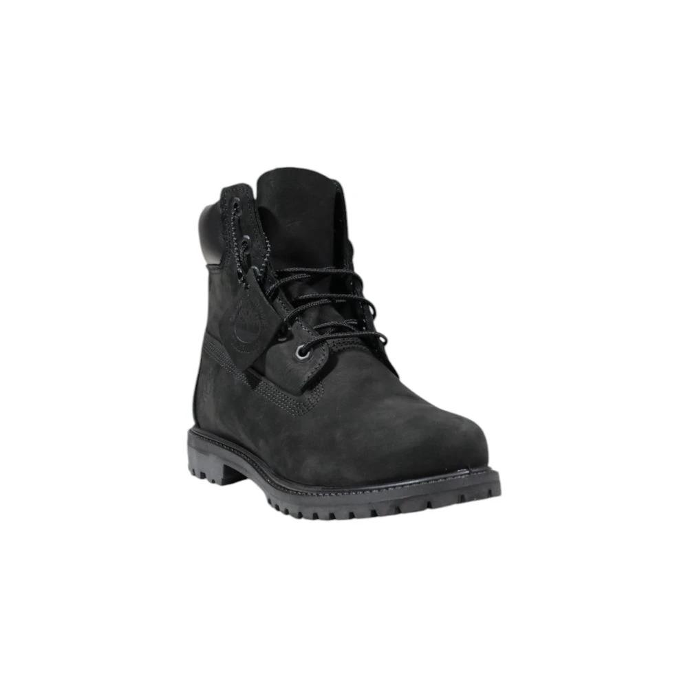 Timberland Black Leather Lace-Up Boots by Timberland