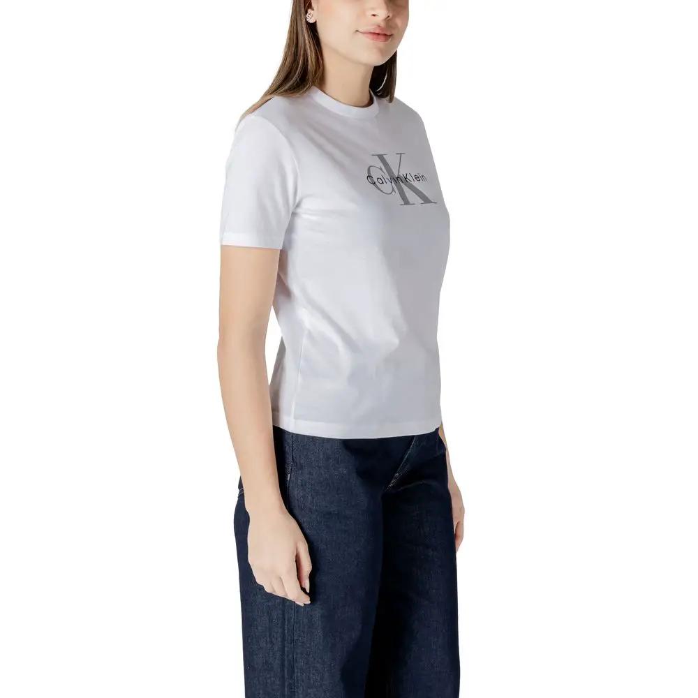 Calvin Klein Jeans White Cotton T-Shirt by Calvin Klein Jeans