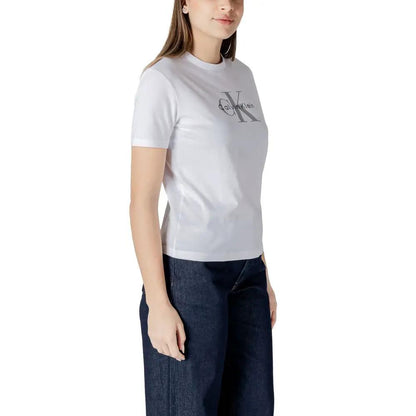 Calvin Klein Jeans White Cotton T-Shirt by Calvin Klein Jeans
