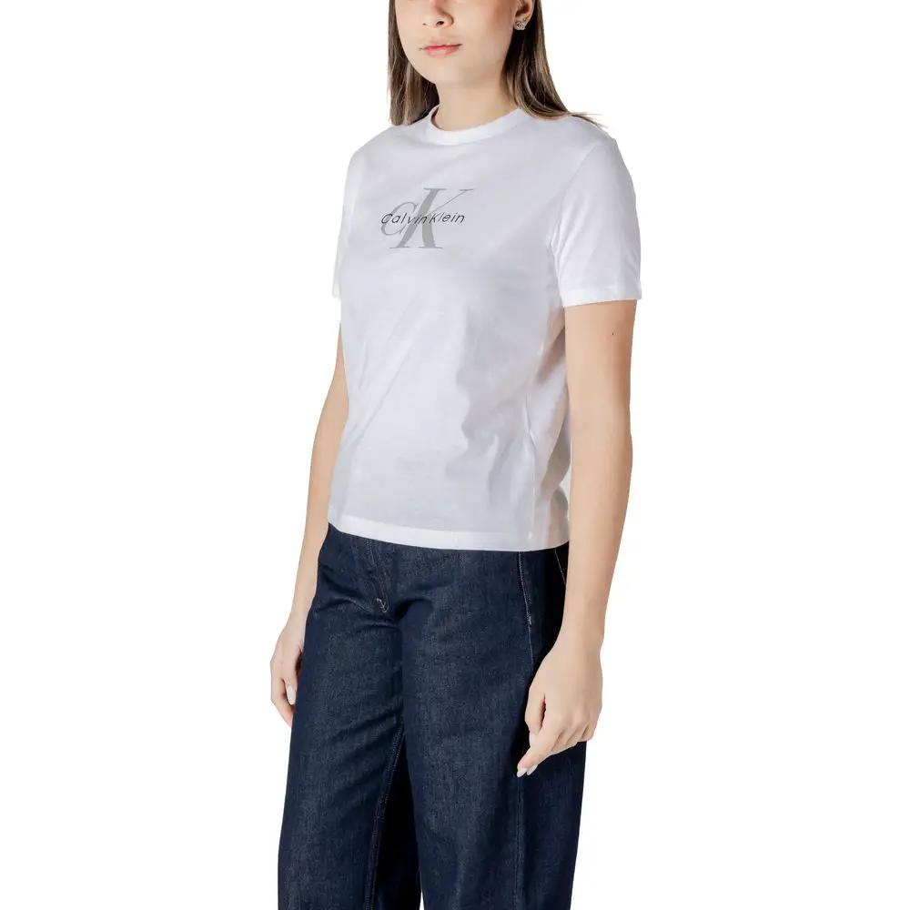 Calvin Klein Jeans White Cotton T-Shirt by Calvin Klein Jeans