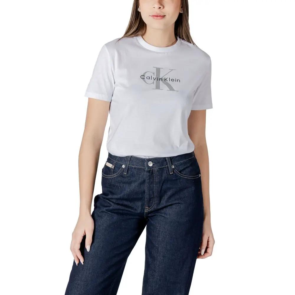 Calvin Klein Jeans White Cotton T-Shirt by Calvin Klein Jeans
