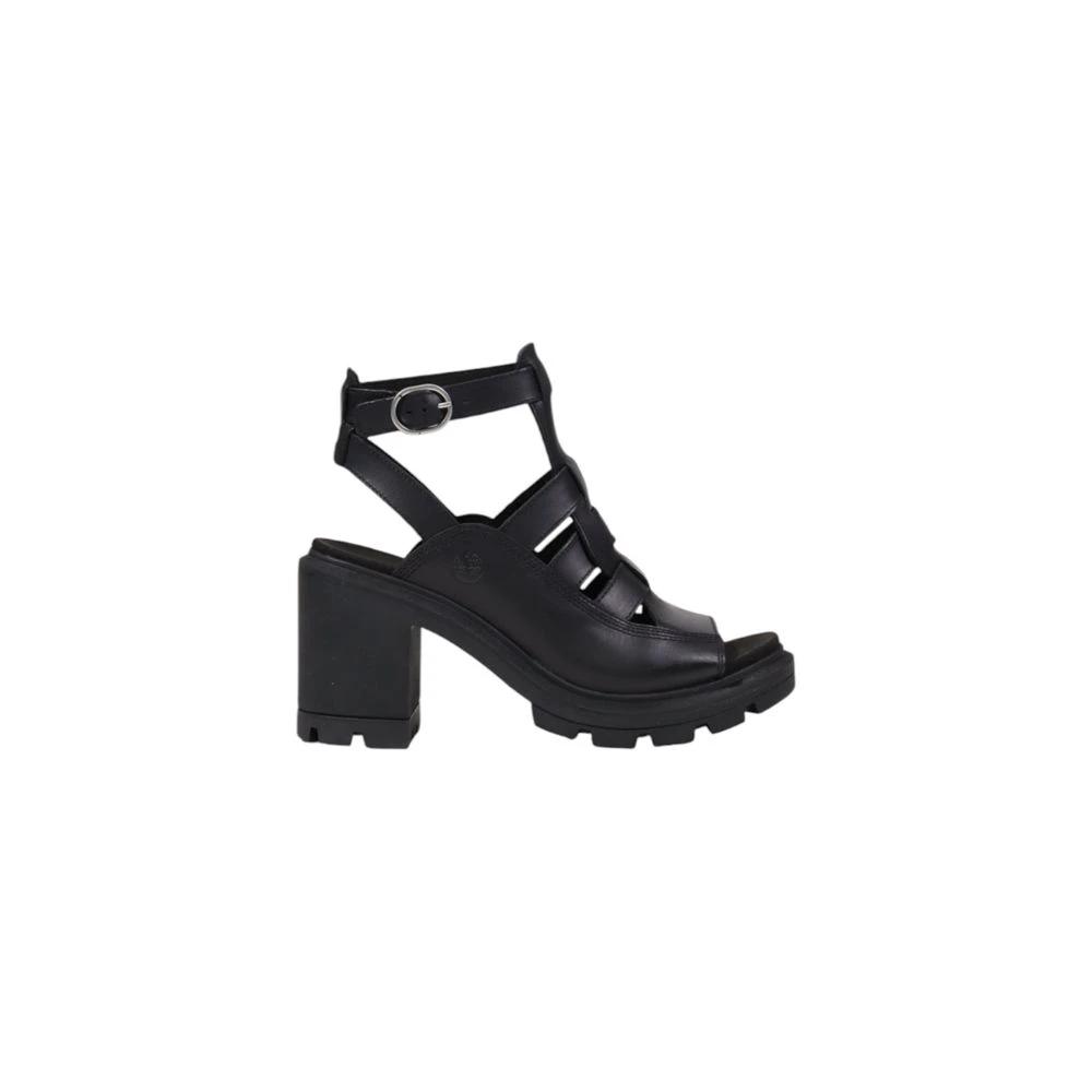 Timberland Black Leather Platform Sandals by Timberland