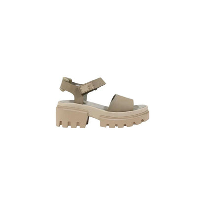 Timberland Beige Leather Platform Sandals by Timberland