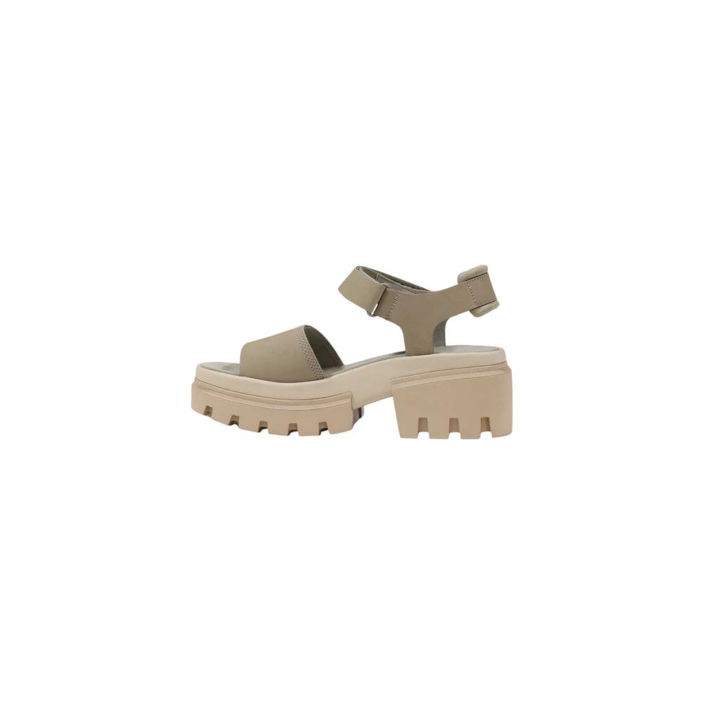 Timberland Beige Leather Platform Sandals by Timberland