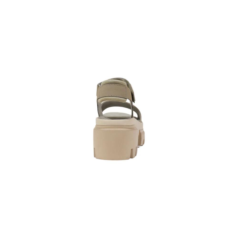 Timberland Beige Leather Platform Sandals by Timberland