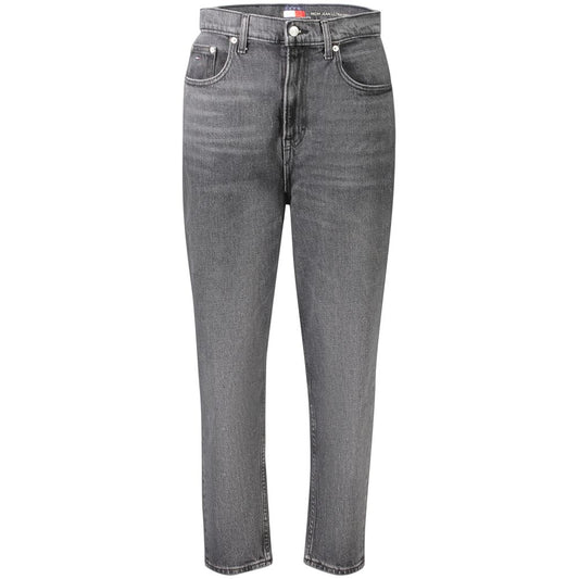 Mom jean Tommy Hilfiger femme taille ultra-haute en coton noir – TO-40010