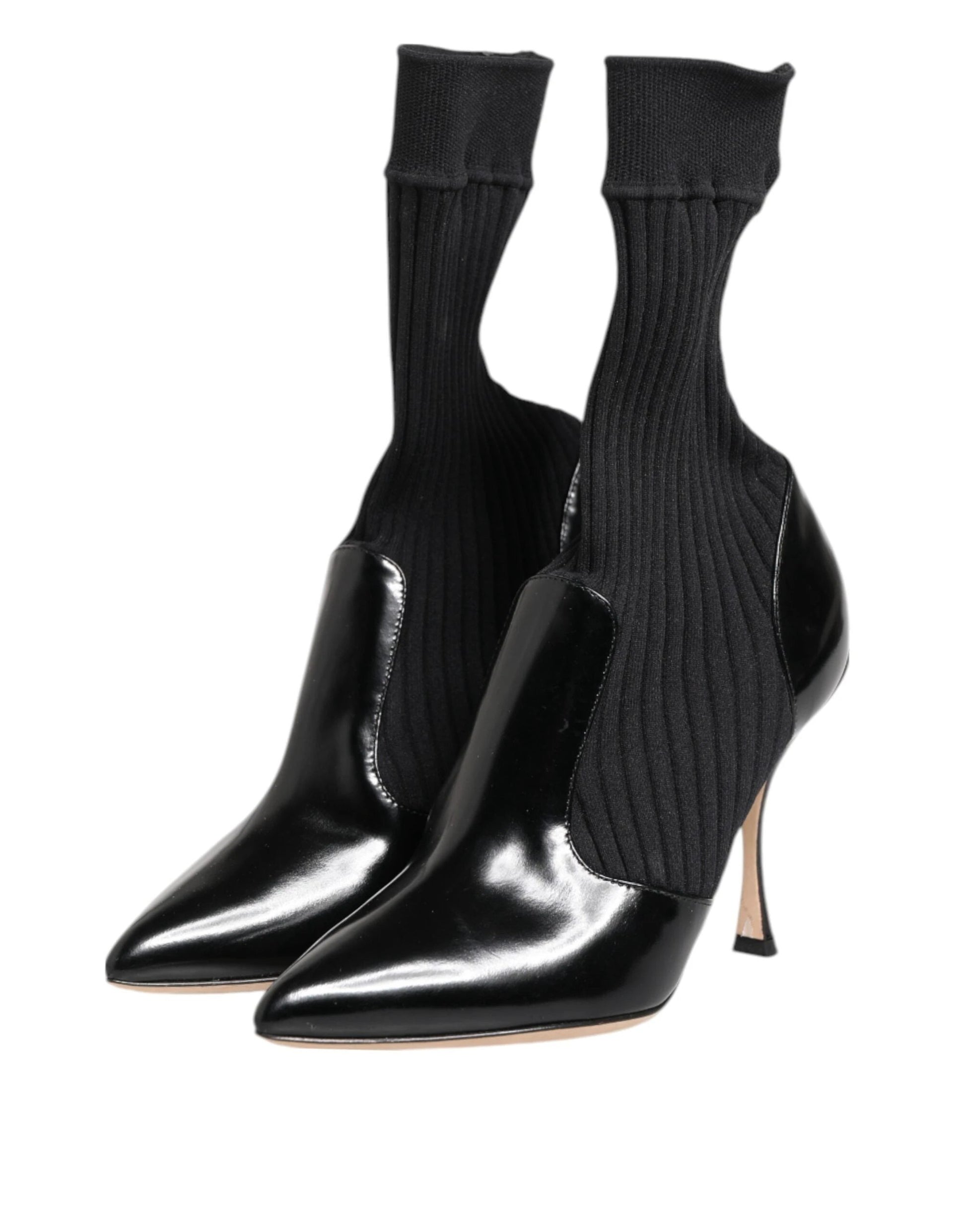 Dolce & Gabbana Black Stretch Stilettos Booties Socks Shoes by Dolce & Gabbana