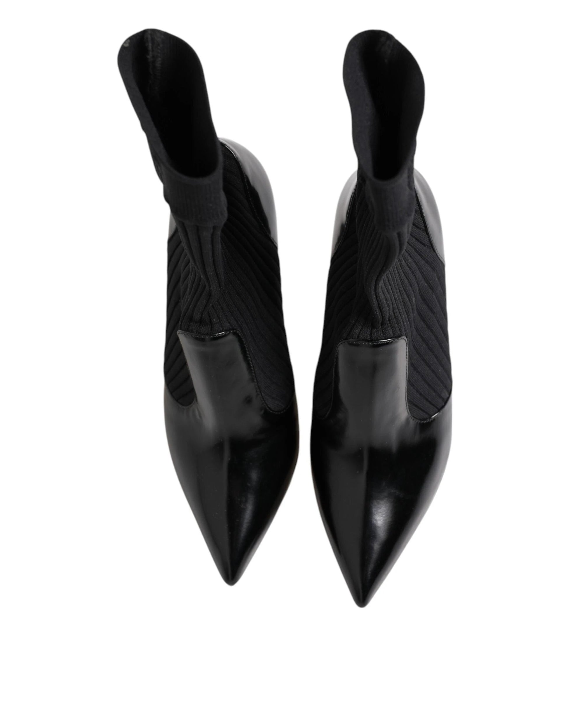 Dolce & Gabbana Black Stretch Stilettos Booties Socks Shoes by Dolce & Gabbana