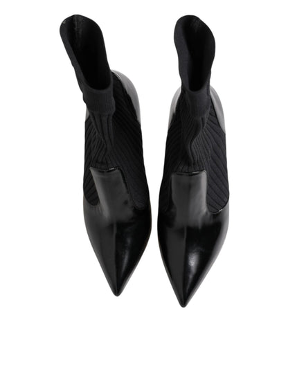 Dolce & Gabbana Black Stretch Stilettos Booties Socks Shoes by Dolce & Gabbana