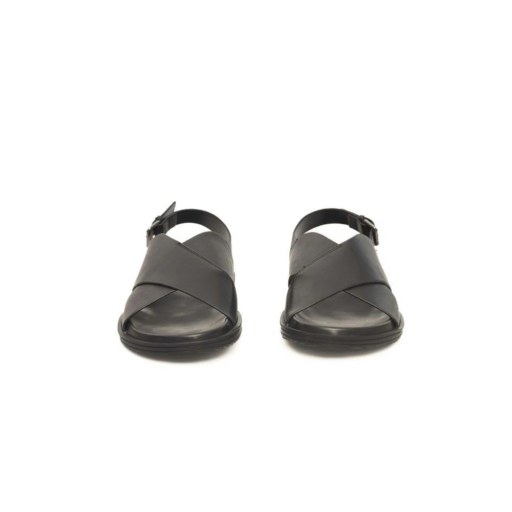 Cerruti 1881 Black Leather Men Sandal by Cerruti 1881