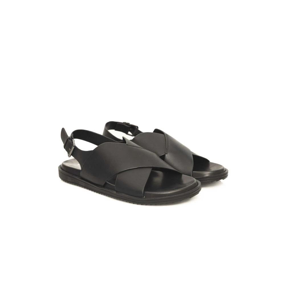 Cerruti 1881 Black Leather Men Sandal by Cerruti 1881