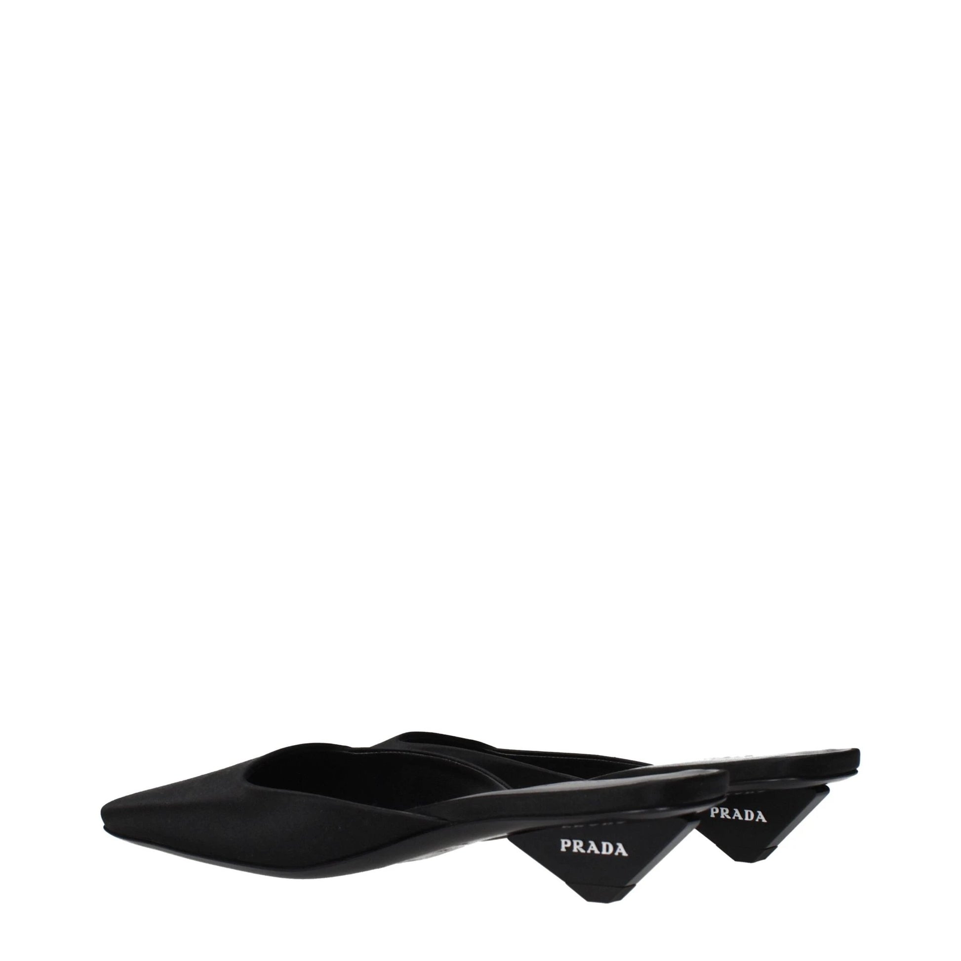 Prada Black Satin Flat Sandals by Prada
