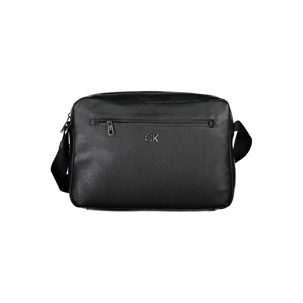 Calvin Klein Nero Recycled Polyester Men Briefcase by Calvin Klein