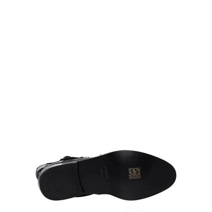 Celine Black Leather Flat Boots by Celine