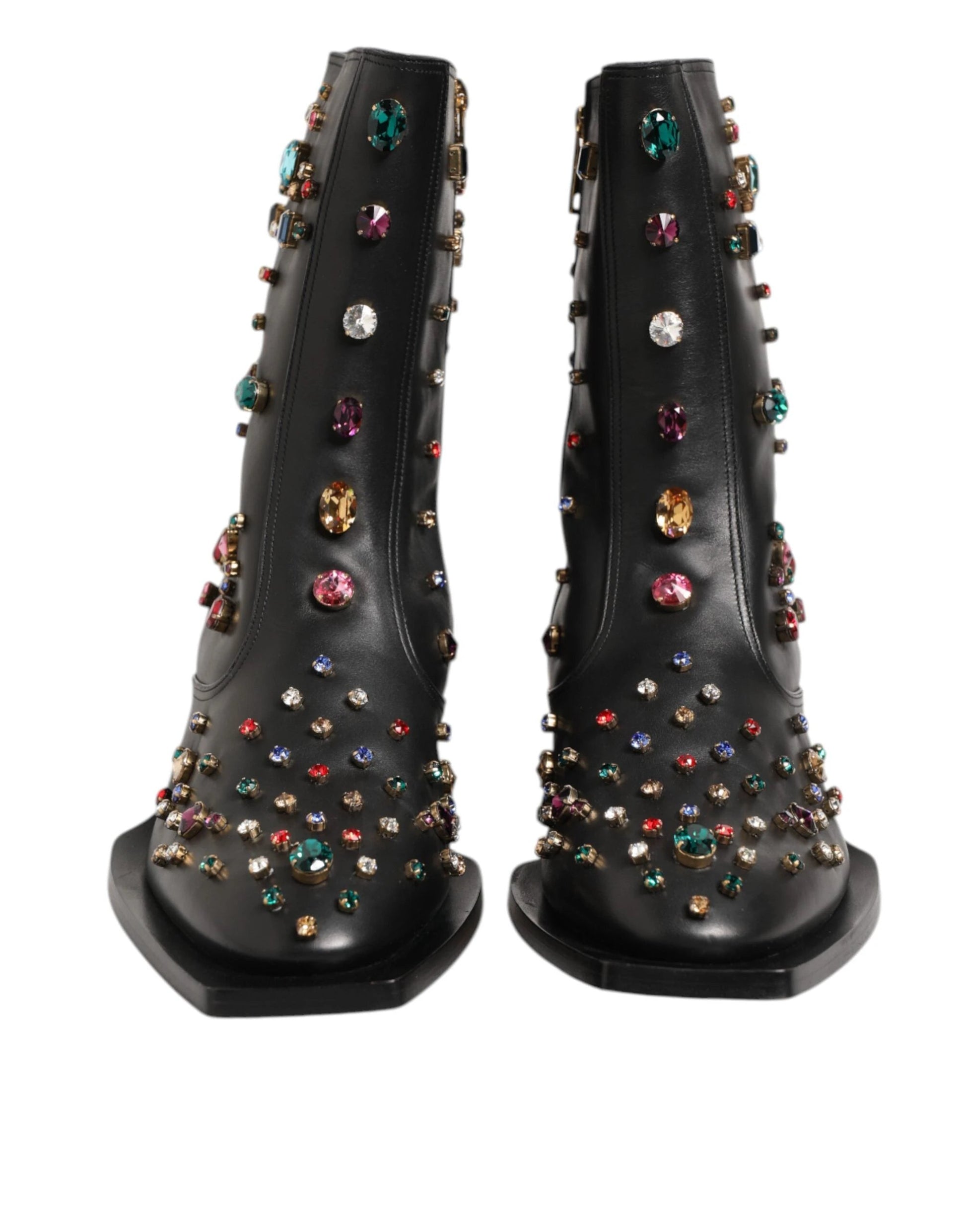 Dolce & Gabbana Black Crystal Embellished Men Short Boots Shoes by Dolce & Gabbana