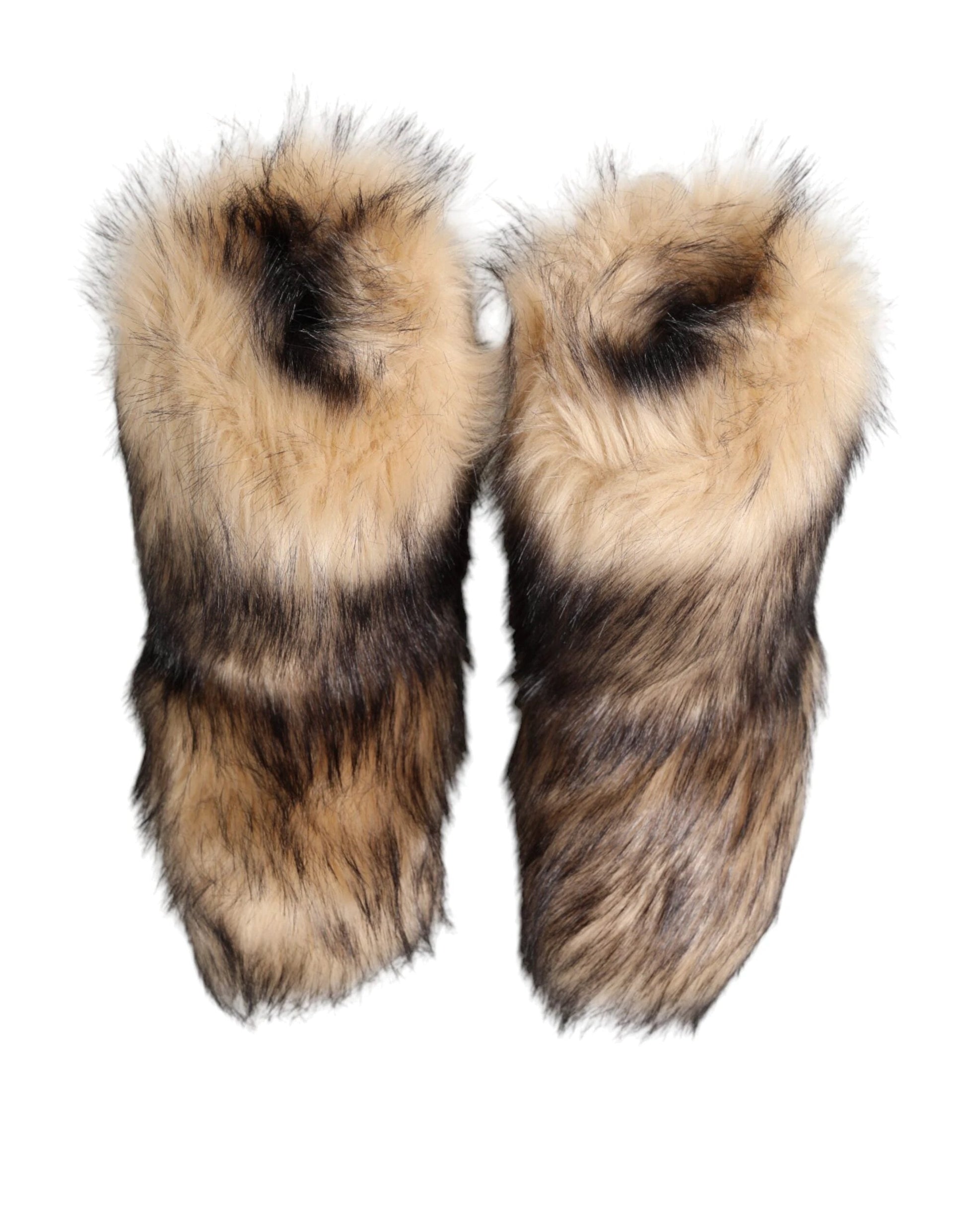 Dolce & Gabbana Brown Faux Skim Ski Fur Men Short Boots Shoes by Dolce & Gabbana