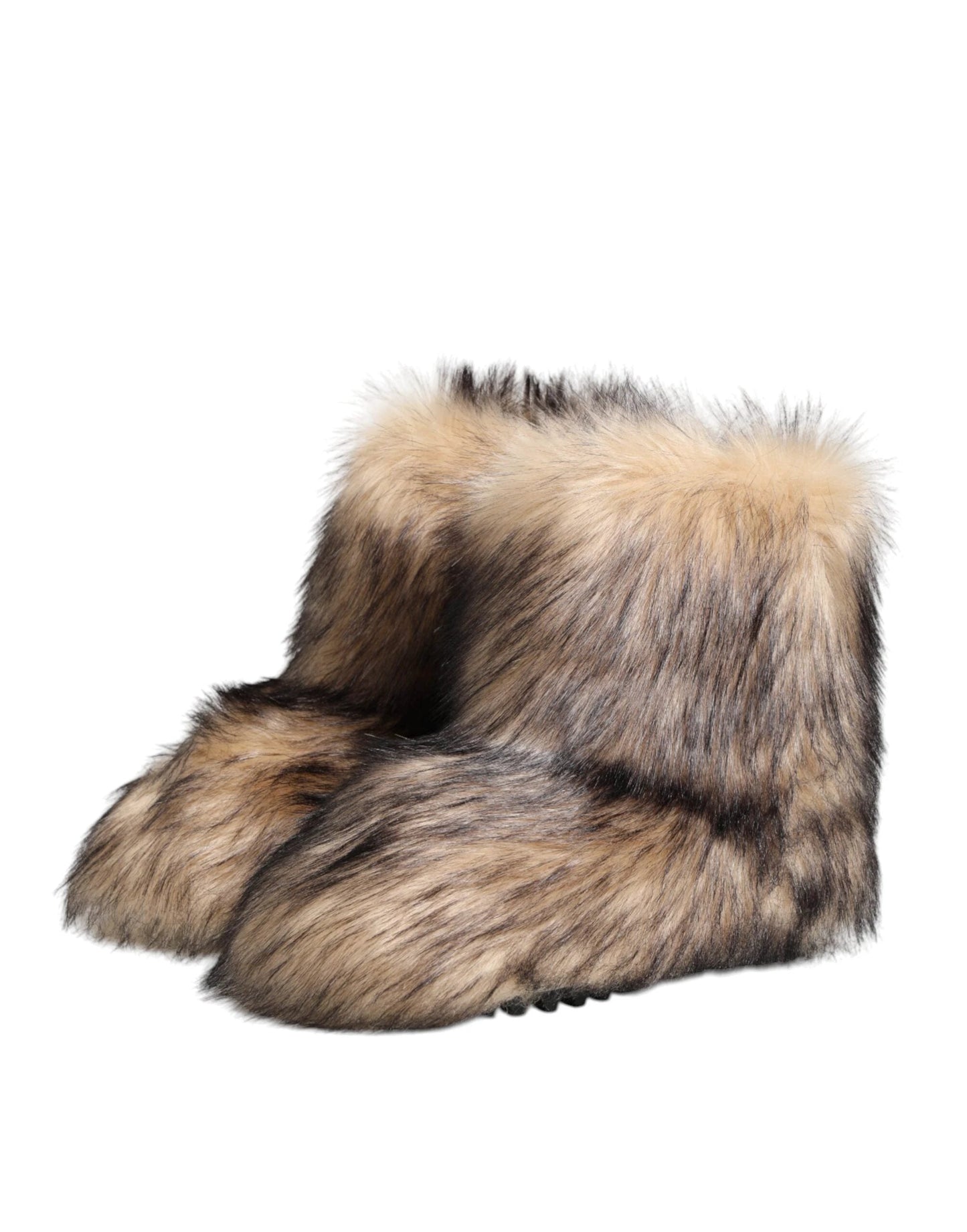 Dolce & Gabbana Brown Faux Skim Ski Fur Men Short Boots Shoes by Dolce & Gabbana