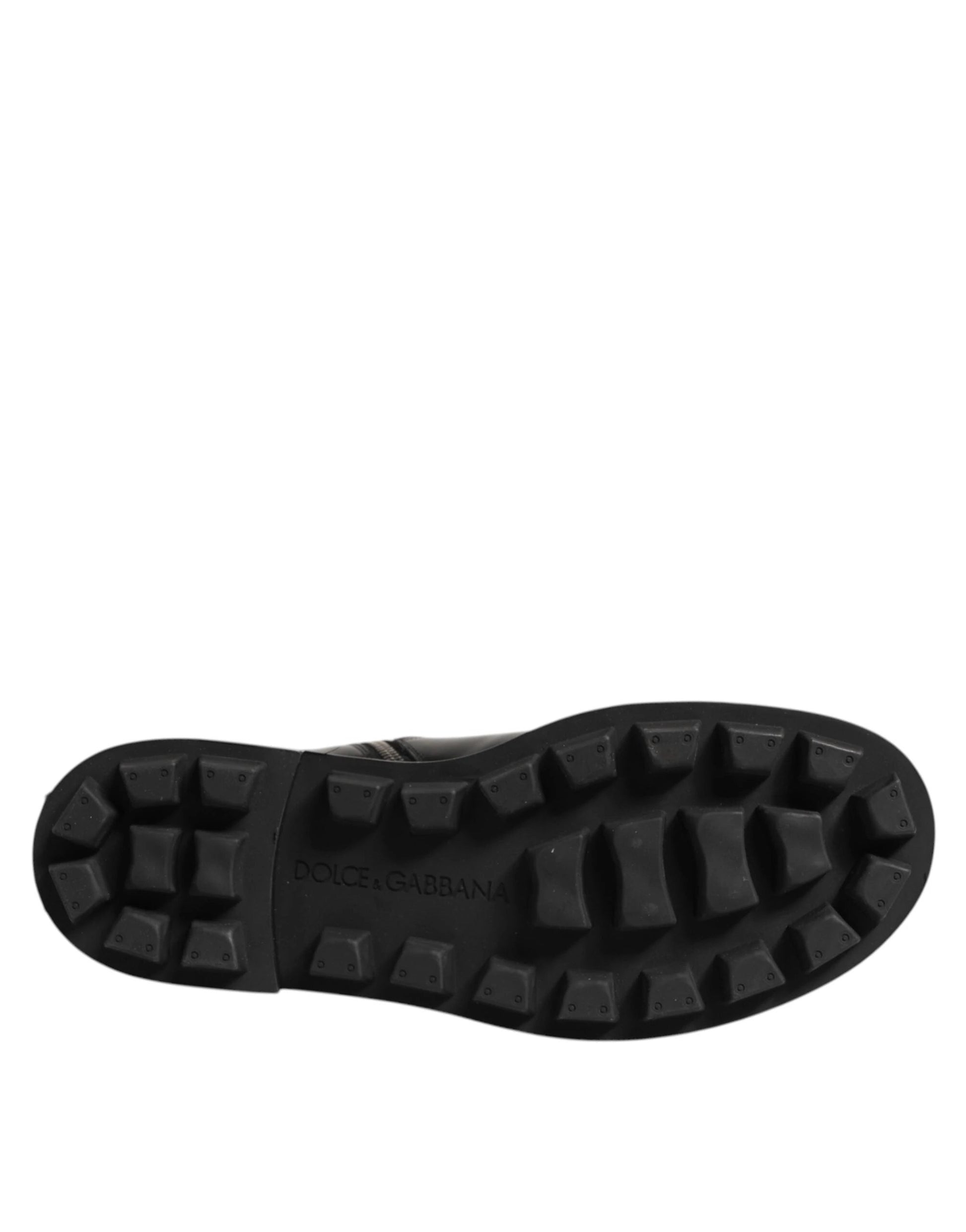 Dolce & Gabbana Black Logo Plaque Mid Calf Biker Boots Shoes by Dolce & Gabbana